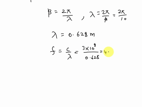 need-help-with-this-really-quick-the-phasor-representation-of-the-electric-field-component-of-a-plane-em-wave-propagating-in-free-space-is-given-by-exzay10e-j6x8z-a-find-the-frequency-and-wa-40925
