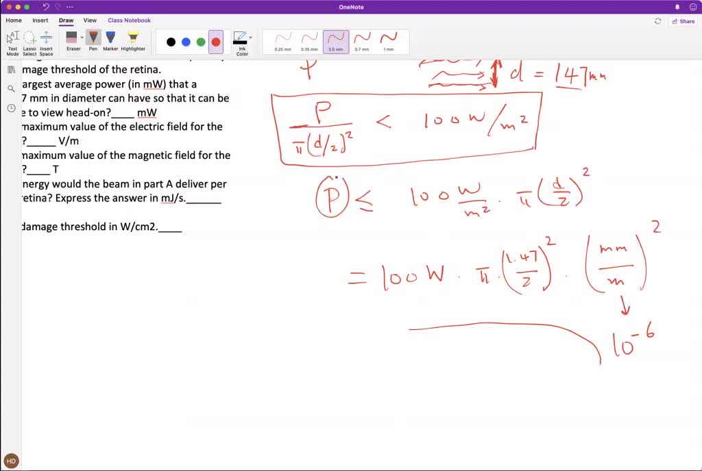 SOLVED: If the eye receives an average intensity greater than 100 W/m2 ...