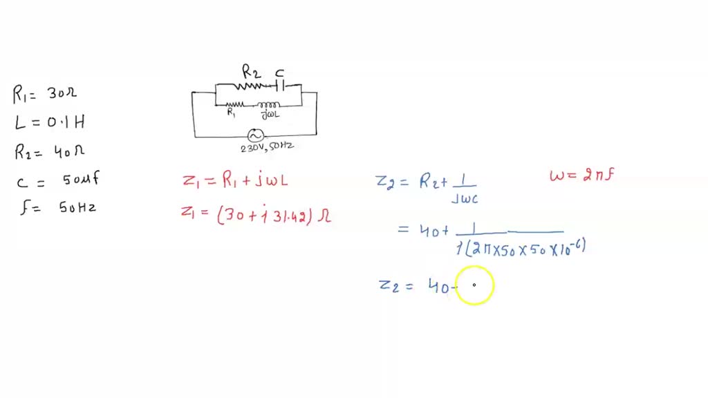 SOLVED A circuit having a resistance of 30 ohms and inductance of 0.1