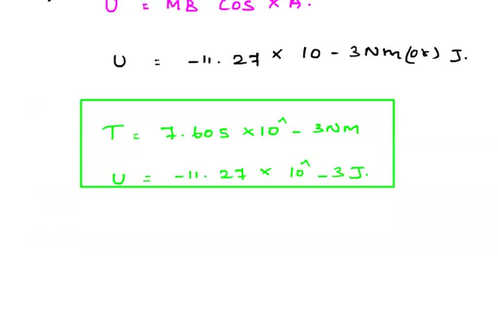 SOLVED: Exercises 2.1 A cylindrical bar magnet 10 inches long and 1 ...