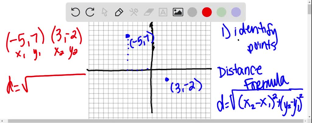 SOLVED: A pair of points is graphed. (a) Find the distance between them ...