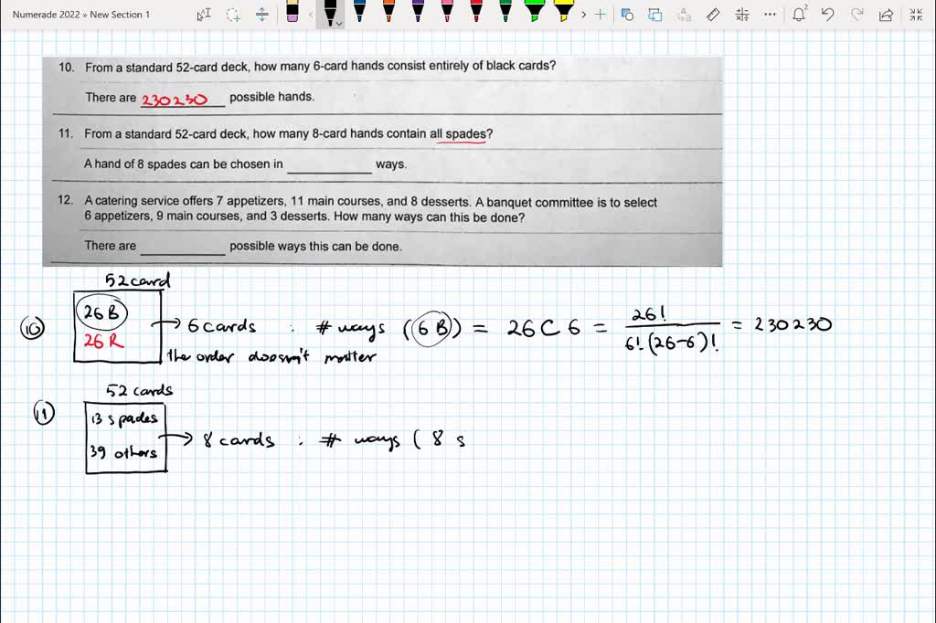 SOLVED 10. From a standard 52card deck, how many 6card hands consist
