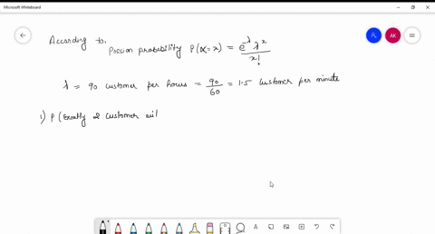 during-peak-hours-_-the-arrival-of-customers-at-a-fast-food-restaurant-is-random-with-average-rate-of-90-customers-per-hour-caleulate-the-probability-that-exactly-wo-customers-will-arrive-at-31563
