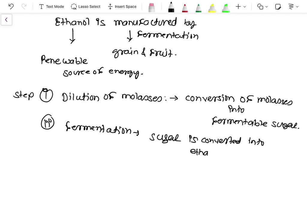 SOLVED Explain the preparation of ethyl alcohol from molasses.