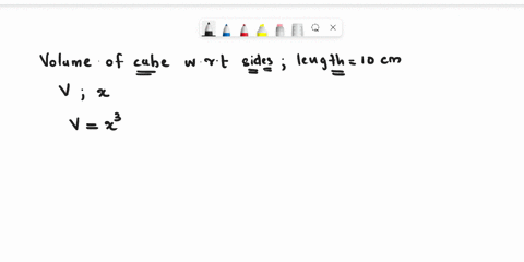 find-the-instantaneous-rate-of-change-of-the-volume-of-a-cube-with-respect-to-the-length-of-its-side-when-its-side-is-10cm-44977