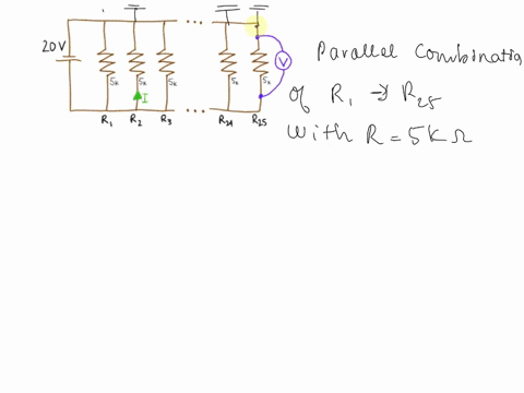 i-find-the-voltage-v-and-current-i-in-the-following-circuit-sketched-by-jeff-d-all-resistors-are-5000-5k-ohms-source-voltage-is-20-volts-20-v-5k-5k-i-ri-r2-r3-rra-rys-27505