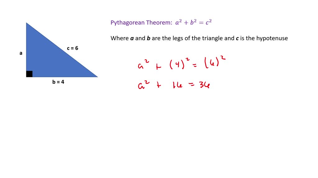 SOLVED: The lengths of two sides of a right triangle are given. Find ...