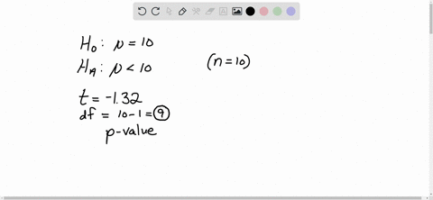 15-points-the-t-statistic-for-a-test-of-ho-p-10-ha-u-10-based-on-n-10-observations-has-the-value-t-132-a-what-are-the-degrees-of-freedom-for-this-statistic-b-using-the-appropriate-table-in-y-85874