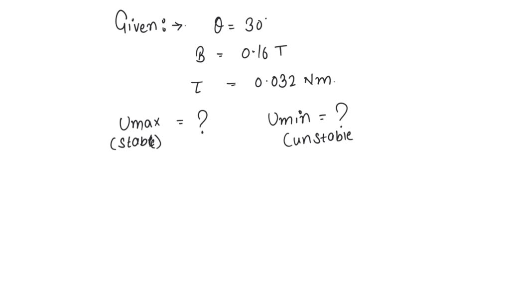 SOLVED: A short bar magnet placed with its axis at 30° with a uniform ...