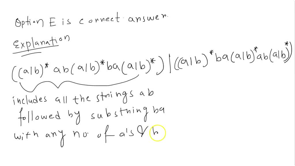 SOLVED: A. Write A Regular Expression That Describes Exactly The Set Of ...