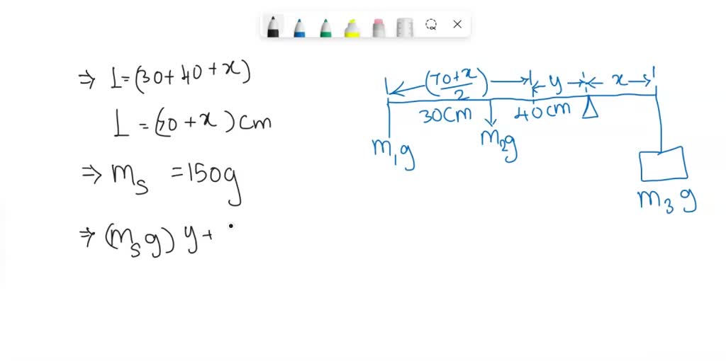 SOLVED: '7 Three masses are attached to a uniform meter stick: The mass ...