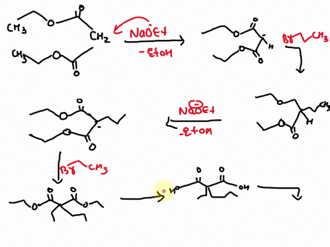 synthesis-1-6-points-how-would-you-prepare-each-of-the-following-compounds-using-either-an-acetoacetic-ester-or-a-malonic-ester-synthesis-show-all-intermediates-and-all-reagents-a-2-ethylpen-35946