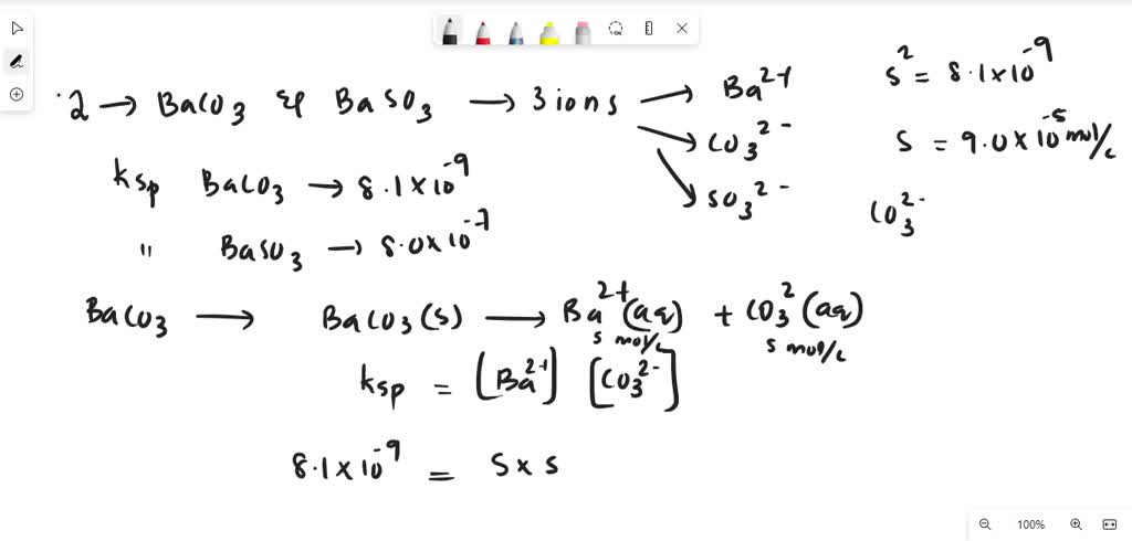 Solved A Solution Is Made By Equilibrating The Two Solids Barium