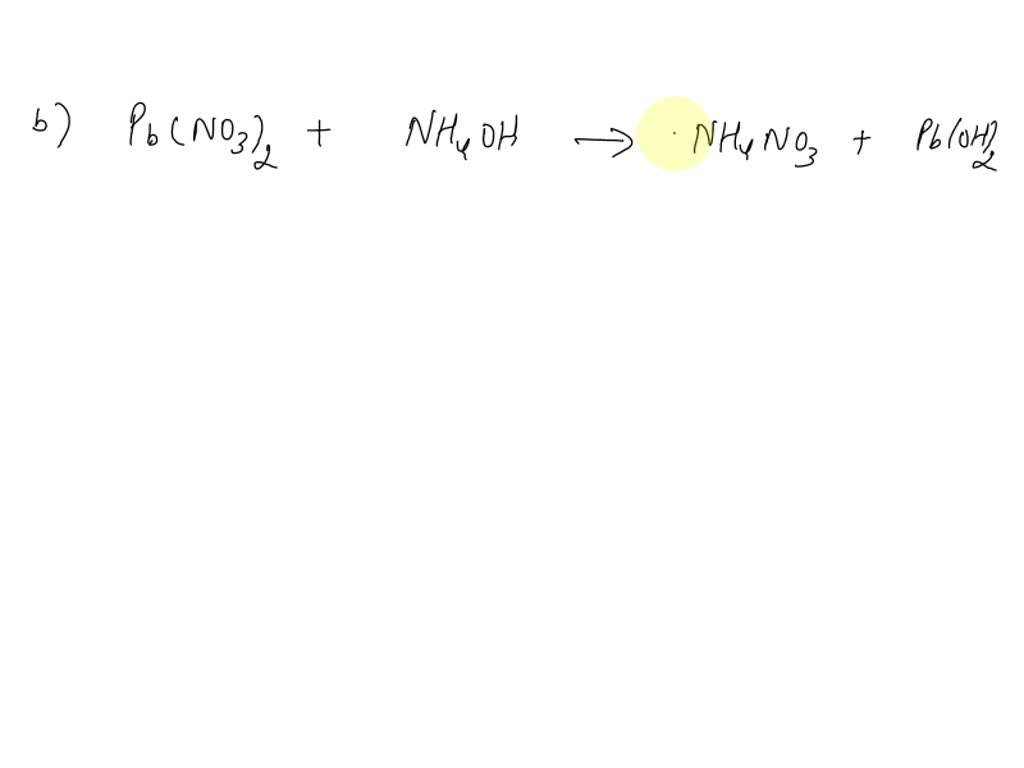 SOLVED Write the balanced molecular; ionic and net ionic equalions for