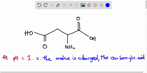 next-determine-the-ionization-states-of-aspartic-acid-at-each-ph-the-pka-of-the-amine-is-96-while-the-pka-of-the-carboxylic-acid-is-188-and-the-pka-of-the-carboxylic-acid-in-the-side-chain-is-365