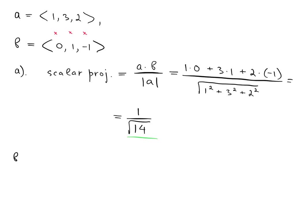 SOLVED: (1 Point) Find The Vector Projection Of B Onto A, Where A = (1 ...