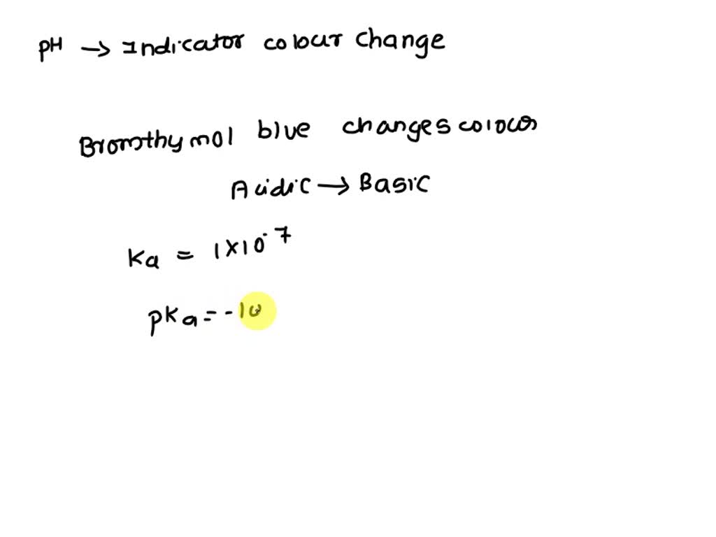 SOLVED Bromthymol blue an indicator with a is yellow in its Hln