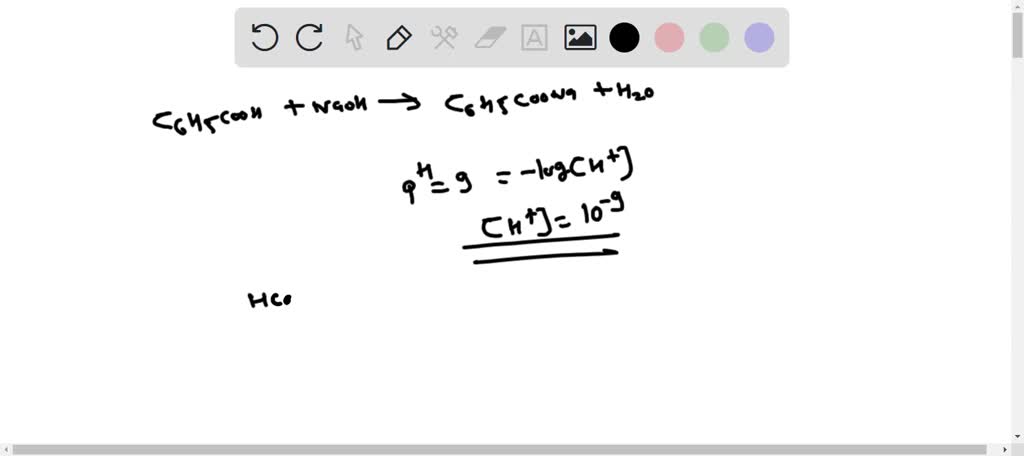 SOLVED: * The pH of a sodium benzoate (C6H5COONa) solution is 9.00 ...