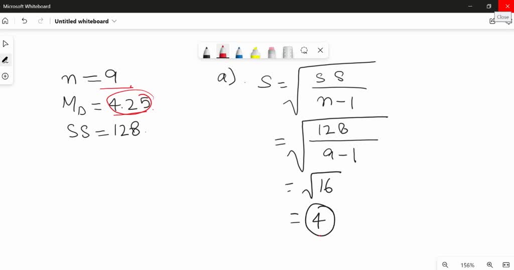A sample of n = 9 individuals participates in a repeatedmeasures study that produces a sample