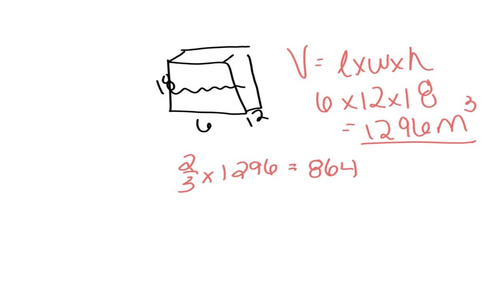 solved-a-rectangular-tank-6-m-wide-12-m-long-and-18-m-high-is-2-3