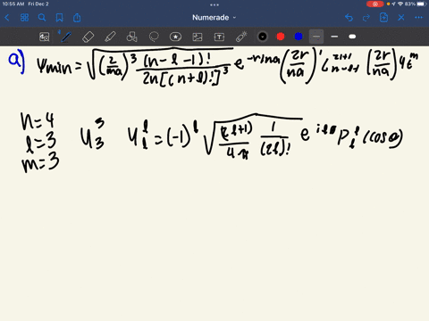 a-construct-the-wave-function-for-hydrogen-in-the-state-n4-l3-m3-express-your-answer-as-a-function-o-75602