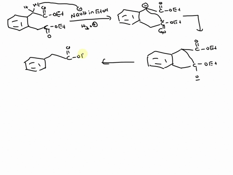 what-is-the-major-product-of-the-following-reactions-cooet-1-naoh-in-etoh-then-hot-2-1-eqiv-naoet-3-equiv-chbr-4-hot-heat-cooet-intramolecular-claison-ch3-chg-cooet-cooh-hyc-cha-ch-94745