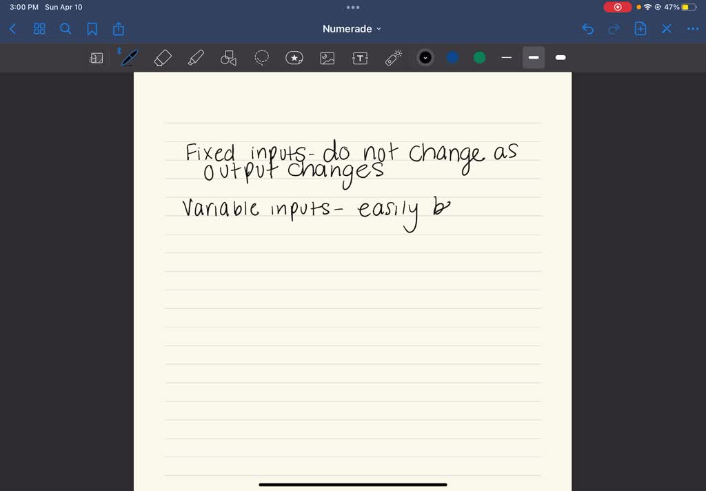 SOLVED: What is the difference between a fixed input and a variable input?