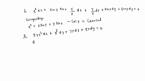 solve-the-following-exact-differential-equations-solve-the-following-exact-differential-equations-exiny-2-dx-inx-siny-dy-0-2-3yx2-1-dx-x-8y-_-3x-dy-0-2xy-tany-dx-x2-_-x-secy-dy-0-cosy-dx-x3-95707