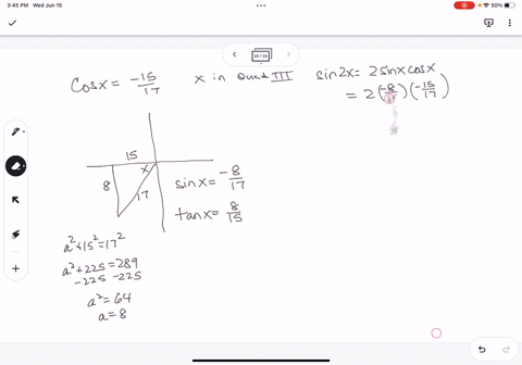 find-sin-x-2-cos-x-2-and-tan-x-2-from-the-given-information-cosx-15-17-x-in-quadrant-3-80755
