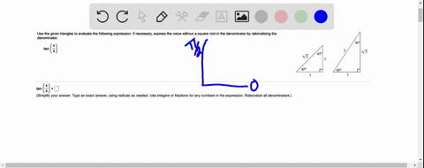 use-the-given-tnangles-avaluale-denominaio-dllowrino-expression-necessant-expre-ssung-valub-witnoul-square-roal-the-denominator-by-rallonallzing-the-simplify-your-answer-type-an-exact-answer-89697