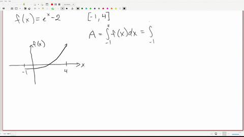 use-the-definite-integral-to-find-the-area-between-the-x-axis-and-fx-over-the-indicated-interval-check-first-to-see-if-the-graph-crosses-the-x-axis-in-the-given-interval-fx-ex-2-14-the-area-52855