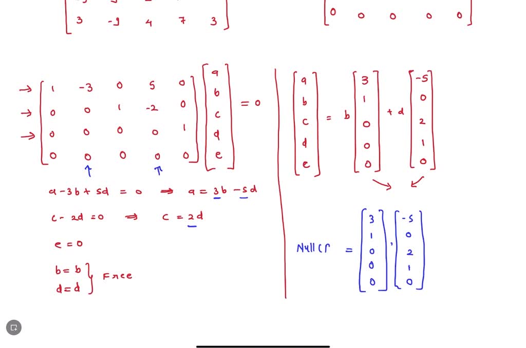 SOLVED: Given the matrix A and its reduced row echelon form rref(A ...