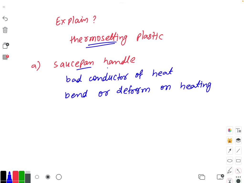 SOLVED 8th class explain why the following are made of thermosetting plastic. (a) saucepan