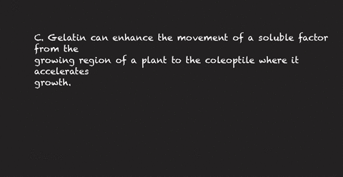 what-did-wents-experiments-with-the-gelatin-block-demonstrate-a-plants-cannot-be-induced-to-bend-during-growth-unless-they-are-exposed-to-an-indirect-source-of-light-b-light-induces-the-cole-45718