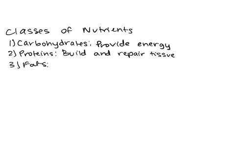 list-five-classes-of-nutrients