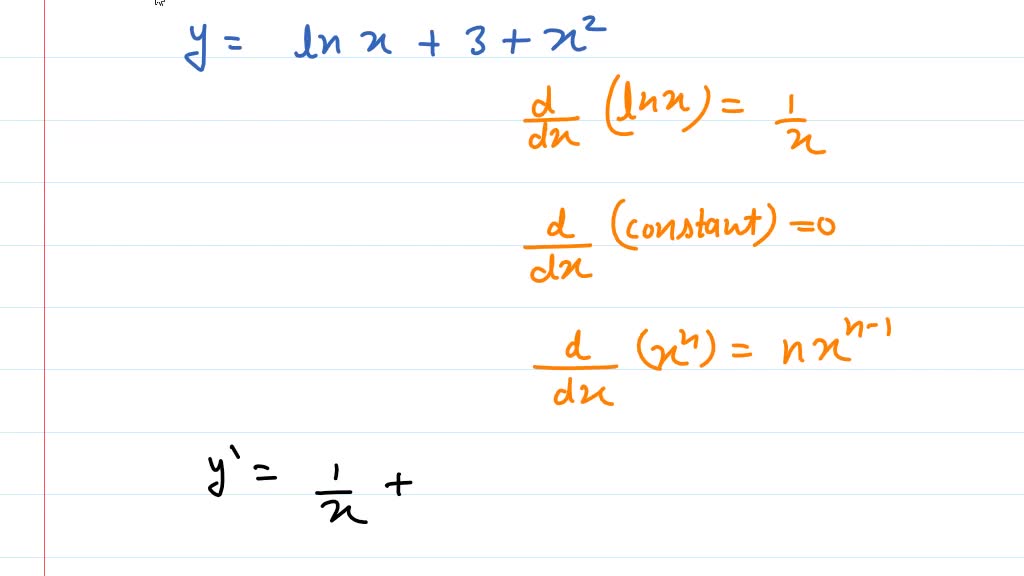 SOLVED: Y=c1x2 +c2+(x+1)lnx Find The Differencial Equation Such That ...