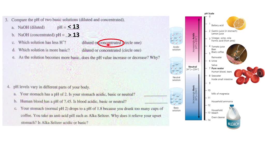 SOLVED Compare the pH of two basic solutions (diluted and concentrated