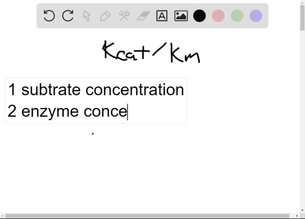 SOLVED: 56. An enzyme's specificity constant (kcat/Km) has a maximum ...