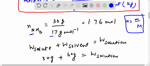 calculate-the-molarity-and-molality-of-an-nh3-solution-made-up-of-300-g-of-nh3-in-600-g-of-water-the-density-of-the-solution-is-0952-gml-molarity-molality-11645