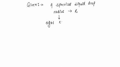 a-spherical-liquid-drop-of-radius-r-is-divided-into-eight-equal-droplets-if-surface-tension-is-t-then-the-work-done-in-this-process-will-be-given-by