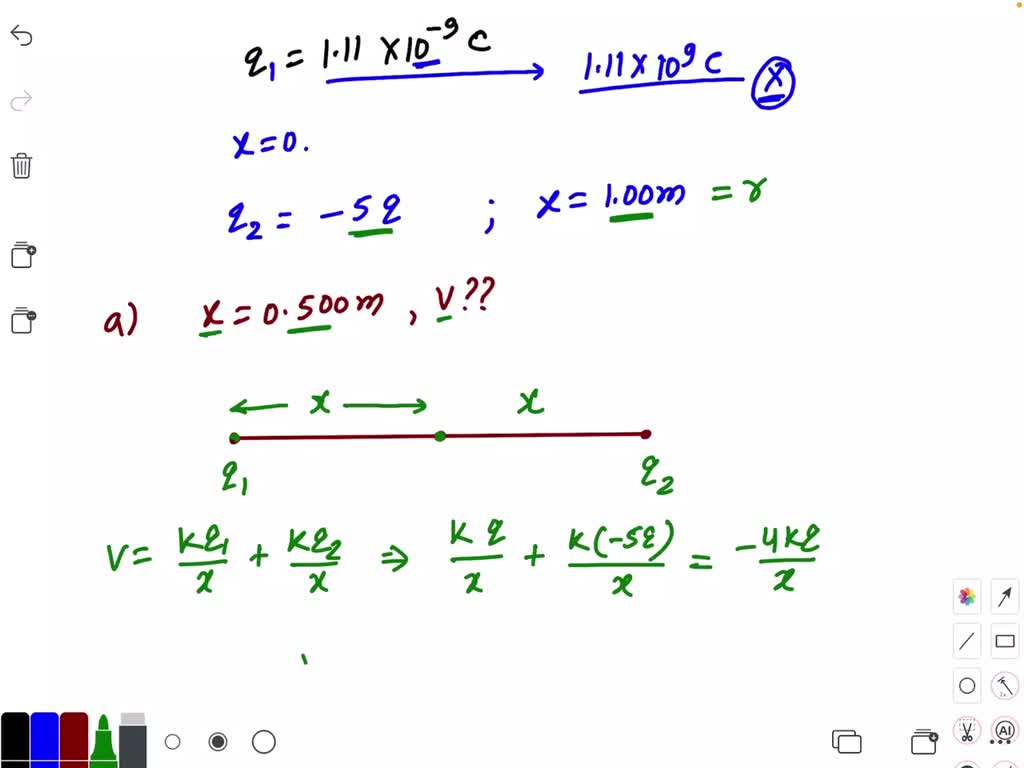 solved-a-charge-q-1-11-x-10-9-c-is-placed-at-the-origin-x-0-and-a