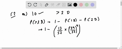 with-a-standard-deck-of-playing-cards-52-cards-find-the-following-probabilities-under-the-different-drawing-arrangements-a-when-selecting-10-cards-with-replacements-what-is-the-probability-that-there-