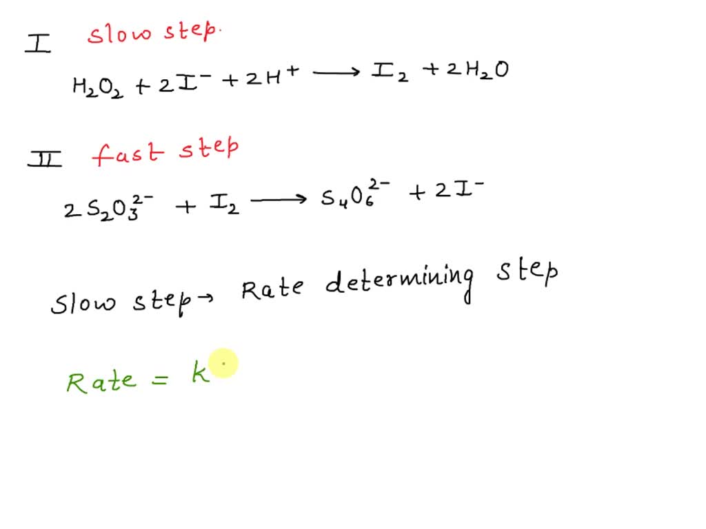 SOLVED: How to calculate the rate order of reagents ([H3O+], [I ...