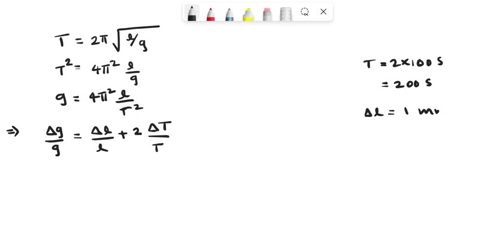 solved-the-time-period-of-an-oscillating-simple-pendulum-is-given-as-t