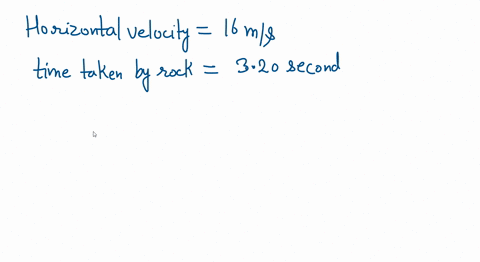 a-rock-is-thrown-horizontally-from-a-bridge-with-a-velocity-of-160-ms-it-takes-the-rock-320-s-to-strike-the-water-below-what-is-the-magnitude-of-the-velocity-of-the-rock-just-before-it-hits-82105