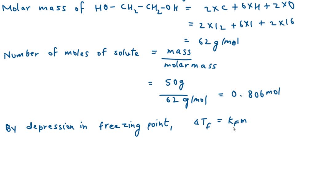 SOLVED Calculate the freezing point and boiling point of an antifreeze