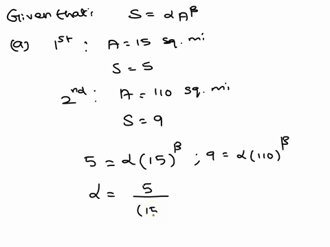 suppose-that-the-number-of-species-s-of-a-certain-taxa-on-an-island-can-be-written-as-an-allometric-function-of-the-area-a-of-that-island-as-saabeta-a-you-are-studying-birds-among-a-smaller-68392