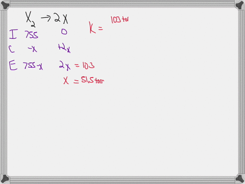 consider-the-reaction-x2-g-2-x-g-when-a-vessel-initially-containing-755-torr-of-x2-comes-to-equilibrium-at-298-k-the-equilibrium-partial-pressure-of-x-is-103-torr-the-same-reaction-is-repeat-16345