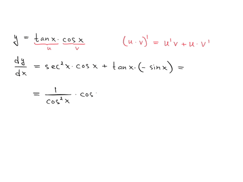 determine-the-derivative-dydx-for-y-tanxcosx