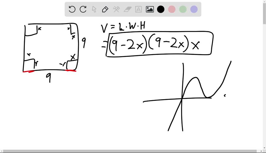 SOLVED A piece of cardboard measuring 9 inches by 9 inches is formed into an opentop box by